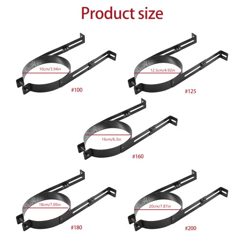 Multipurpose Chimney Pipe Clamps Pipe Bracket-125 diameter 2