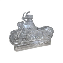 Decantador de whisky y aireador de vino de cristal con forma de motocicleta (transparente), botella