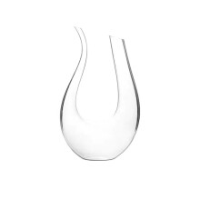 (Forma de U) Gran decantador de cristal en forma de U, hecho a mano, para vino tinto, brandy y champ