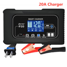 Cargador de batería para coche HTRC de 12V y 24V, inteligente, de 20A, con enchufe europeo.