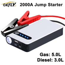 GKFLY 2000A Arrancador de emergencia para coche, color blanco
