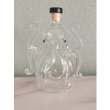 (Tapa negra 320 ml) Botella divertida con forma de animal, botella de whisky con forma de pulpo, dec