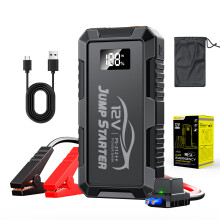 QIKUI Arrancador portátil para coche de 12 V 4000 A, 6000 mAh 1000 A inteligente