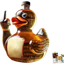 (Pato transparente) Divertido decantador de whisky con forma de dedo medio, pato, tortuga y perro, b