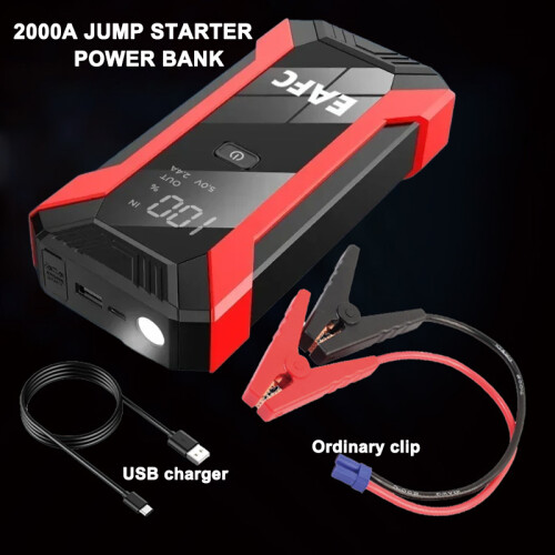 Arrancador de coche EAFC de 12 V, 2000 A, con pinza estándar.