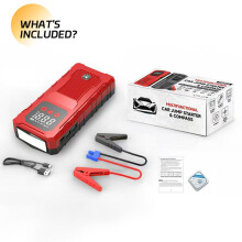 Fuente de alimentación de arranque de emergencia para coche, batería de 12 V, color rojo simple.