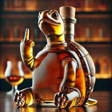 (Estilo tortuga) Decantador de whisky de 250 ml con diseño divertido de dedo medio, pato, tortuga, p