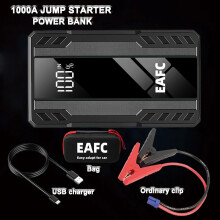 Arrancador de emergencia multifunción para coche, 1000 A de pico, 6400 mAh, 1000 A con bolsa, color