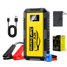 PSOOO Arrancador portátil de coche de alta capacidad de 27000 mAh, multifuncional, 6000 mAh 1000 A o