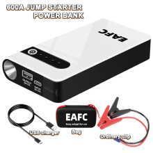Fuente de alimentación de arranque de emergencia para automóviles EAFC 600A, blanca con bolsa.
