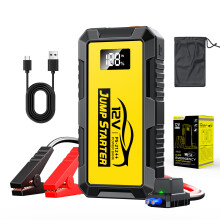 PSOOO Arrancador portátil de coche de alta capacidad de 27000 mAh, multifuncional, 6000 mAh 1000 A i