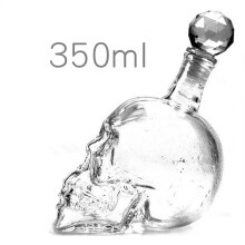 (350 ml) Botella de vino de cristal con diseño de calavera de comercio exterior, regalo creativo par