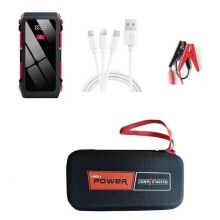 Arrancador portátil para coche, batería externa de 12000 mAh, con bolsa.