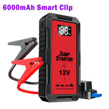 Fuente de alimentación de emergencia para coche de 12 V, 6000 mAh, color rojo.