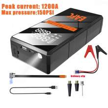 Arrancador de batería EAFC con compresor de aire, PowerBank de 1200 A, clip estándar de 1200 A.