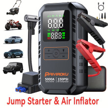 Arrancador de coche PAIVIROKU 5000A con aire comprimido, 12000 mAh