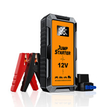 Arrancador portátil para coche de 12 V, gasolina y diésel, color naranja.