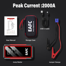 Arrancador portátil EAFC Power Bank de 1000 A, 2000 A con caja