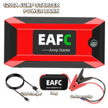 Arrancador de coche EAFC Power Bank portátil para coche, 1200A con caja