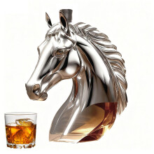 (A,CN) Escultura de cabeza de caballo de moda Decantador de whisky con tapón hermético Botella de wh