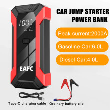 Arrancador portátil para coche de 600 A/2000 A, Power Bank, Arrancador de 2000 A