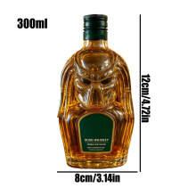 (China continental, D) Decantador de whisky de 300 ml, decantador para alcohol, tapa hermética, dise