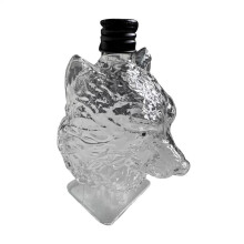 (AZUL CIELO) Botella de whisky única con forma de cabeza de lobo, decantador de vidrio transparente