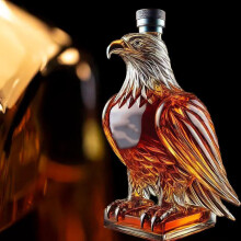 (Águila A Transparente) Divertido vaso de whisky con dedo medio, decantador, pato, tortuga, perro, b