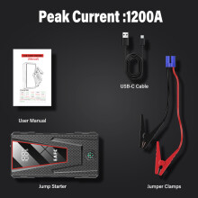 Arrancador de batería portátil EAFC para coche, 2000A-600A, 1200A