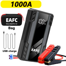 Cargador de batería para coche, arrancador de emergencia, 1000 A, con bolsa.