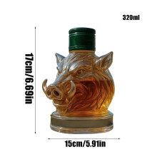 (Estilo de la cubierta aleatorio) Decantador de vidrio, jarra de vidrio con forma de animal, decanta