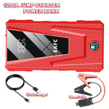 Arrancador portátil para coche EAFC Peak 1200A, rojo, 1200A inteligente