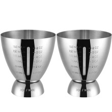 (G--2 piezas) Medidor de 2 oz/1 oz para barman, acero inoxidable, medidor de cócteles con medidas, d