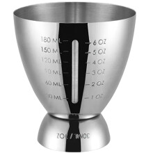 (G--1 pieza) Medidor de 2 oz/1 oz para barman, de acero inoxidable, con medidas, doble cabezal de 1/