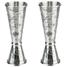 (E--2 piezas) Medidor de 2 oz/1 oz para barman, acero inoxidable, medidor de cócteles con medidas, d