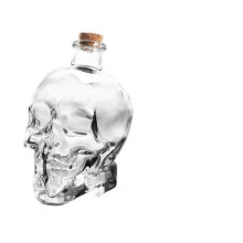 (120 ml) Nueva botella de whisky con forma de calavera y tapa. Herramientas de bar creativas. Crista