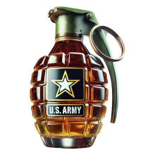 (Ejército, CN) Botella de licor con forma de granada - Decantador de vidrio estilo militar con tapón