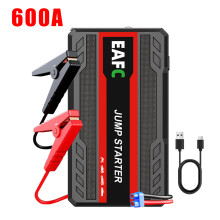 Dispositivo de arranque para coche, arrancador de batería, 600 A, pinza estándar