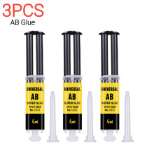 (4 ml, 3 unidades) Resina epoxi líquida, pegamento AB fuerte, adhesivo AB, sellador impermeable, peg