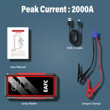 Arrancador de coche portátil Power Bank 600A, 2000A