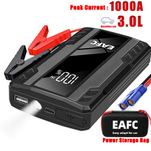 Arrancador de coche EAFC 1000A Power Bank, con caja negra