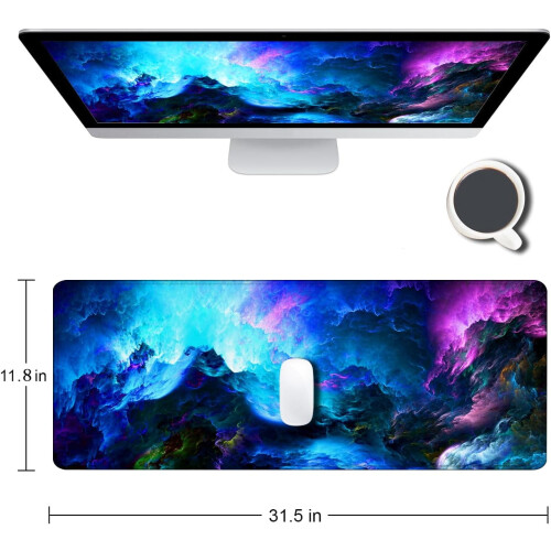 Gaming Mouse Pad Non-Slip Rubber Base 31.5x11.8 Inch 1
