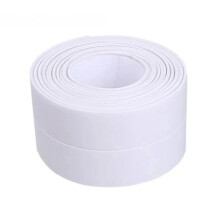 Cinta de sellado impermeable de PVC de 3,2 m (blanca, 3,8 cm x 1,5 m) para lavabo, ducha, bañera e i