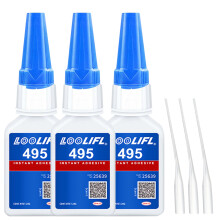 (20g-495-3pcs)LOOLIFL20g 401 Pegamento instantáneo: apto para vidrio, madera, cerámica y metal, fáci