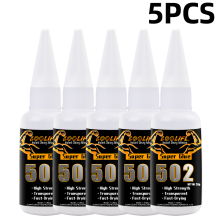 (Q502-20G-5PC) Pegamento instantáneo transparente 502. Se utiliza para reparar artesanías de madera,