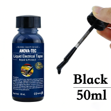 (Negro 50 ml) Cinta aislante líquida de 15-300 ml, impermeable, para reparación, fijación, cables, h