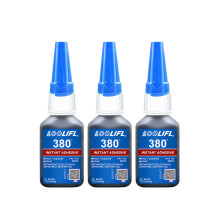 (LaO380-20ml-3pcs) FOOLIFL 380 Adhesivo de cianoacrilato negro para artículos negros, pegamento inst
