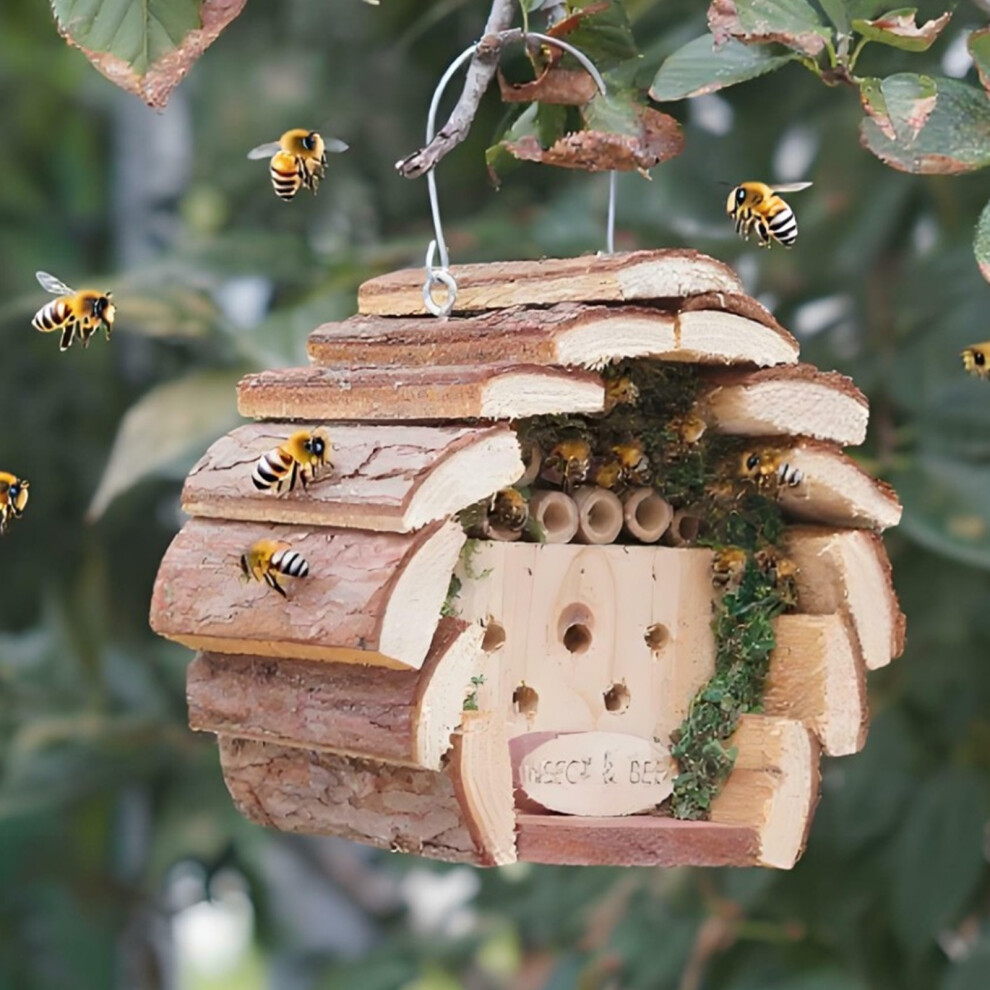 Gr8 Garden Wooden Bee Hotel Garden Hanging Nest Box