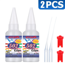 (lan502-fd-20ml-2pcs) Adhesivo de secado súper rápido 502, adhesivo fuerte de cianoacrilato de secad