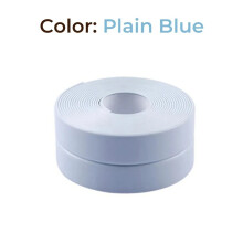 (Azul, 3,8 cm x 1,5 m) Cinta de sellado impermeable de PVC de 3,2 m para lavabo, ducha, bañera e ino